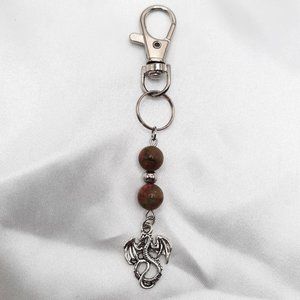 Dragon Unakite Gemstone Chakra Healing Handmade Keychain